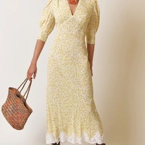 BRAND NEW Rico Zadie - Lemon Daisy Chain Midi Dress